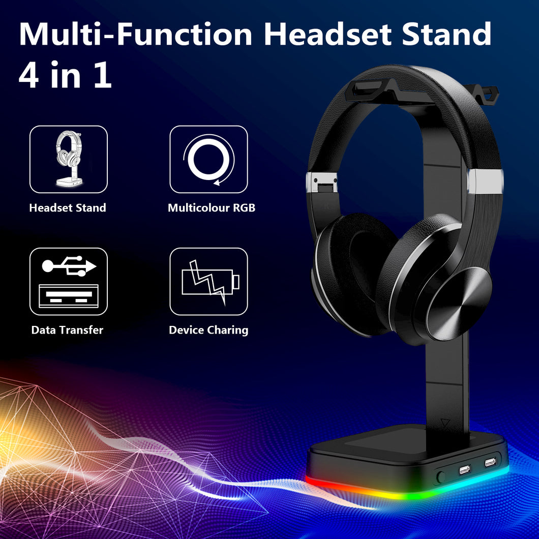 PC Gaming Headphone Holder with 2 USB Ports