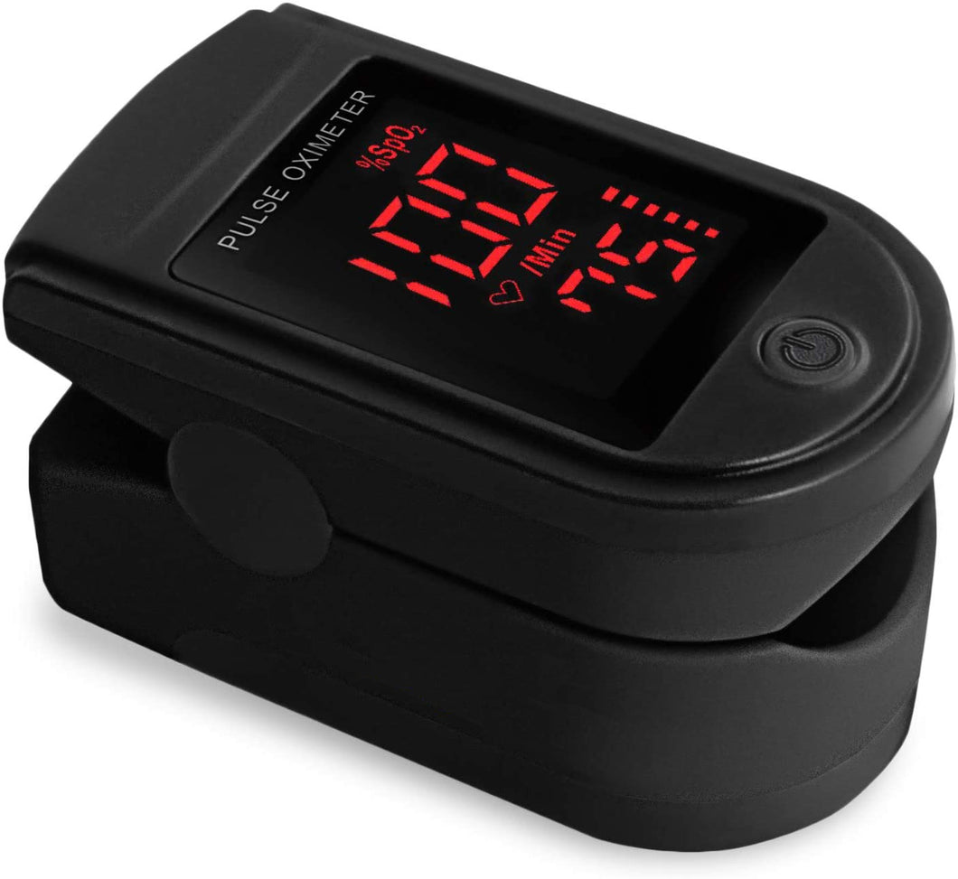 Fingertip Pulse Oximeter Blood Oxygen Saturation Monitor with Silicon Cover, Batteries and Lanyard