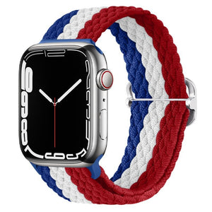 Braided Solo Loop Strap Compatible for Apple Watch Band, No Clasp or Buckles Nylon Sport Elastic Replacement Wrist Band for Men Women for iWatch Series 7/6/se/5/4/3/2/1