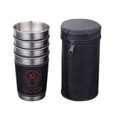 Vodka Cup 304 PU Holster Stainless Steel Mini Wine Tumbler