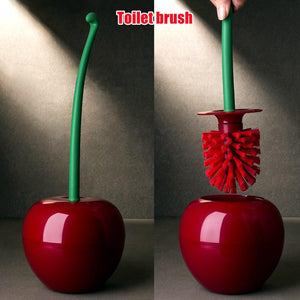 Creative Lovely Cherry Shape Lavatory Brush Toilet Brush & Holder Set