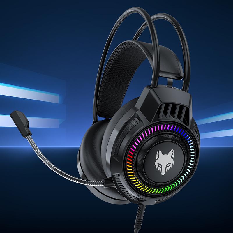 Gaming Wired Headset With Microphone LED Light