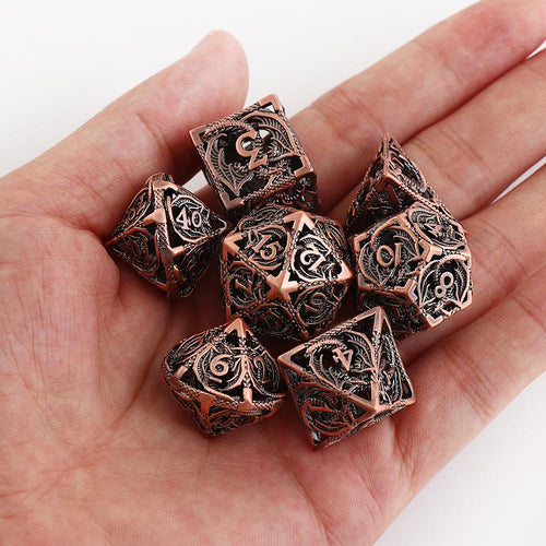 Pure Copper Hollow Metal Dice Set