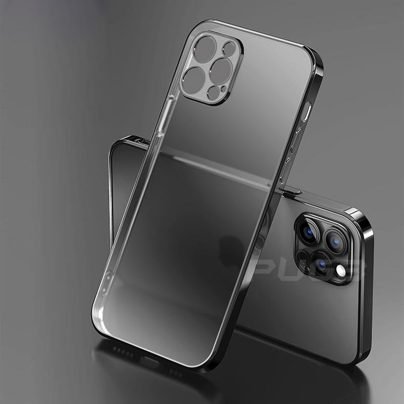 Luxury Matte Plating Transparent iPhone Case