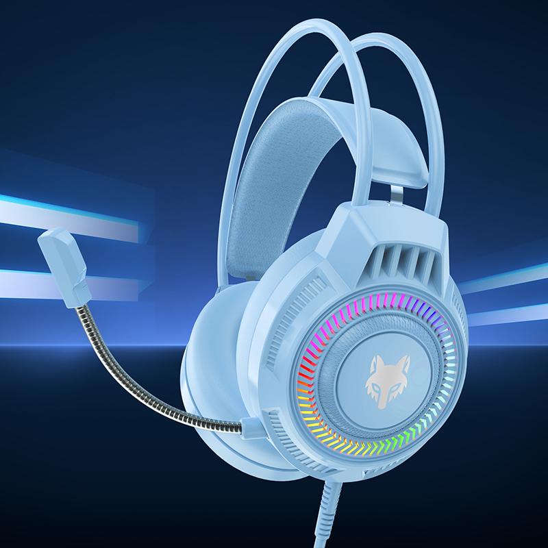 Gaming Wired Headset With Microphone LED Light