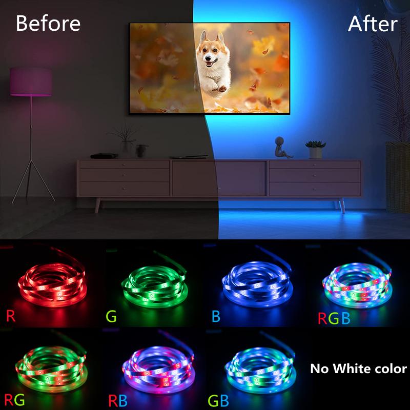 LED Strip Light Fita RGB 2835 Luces String Flexible Lamp Tape DC5V Bluetooth Infrared Control