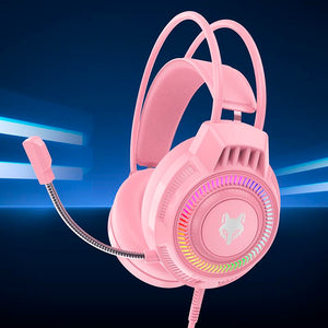 Gaming Wired Headset With Microphone LED Light