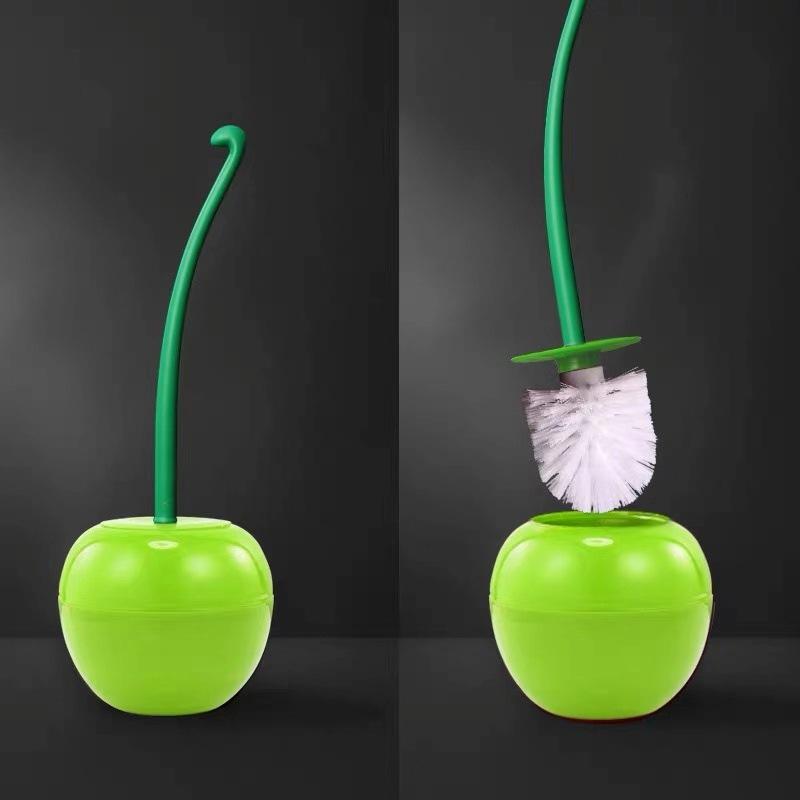 Creative Lovely Cherry Shape Lavatory Brush Toilet Brush & Holder Set