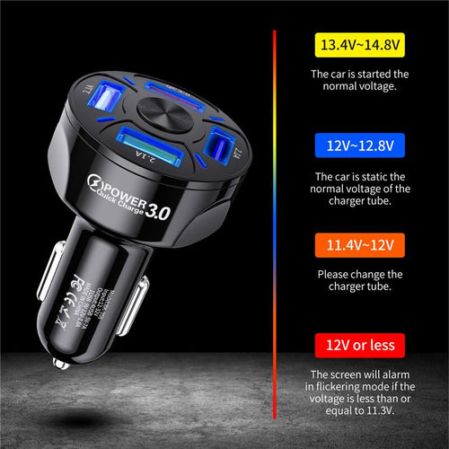 🔥48W QUICK 4 PORTS USB CAR CHARGE - QC3.0 Adapter
