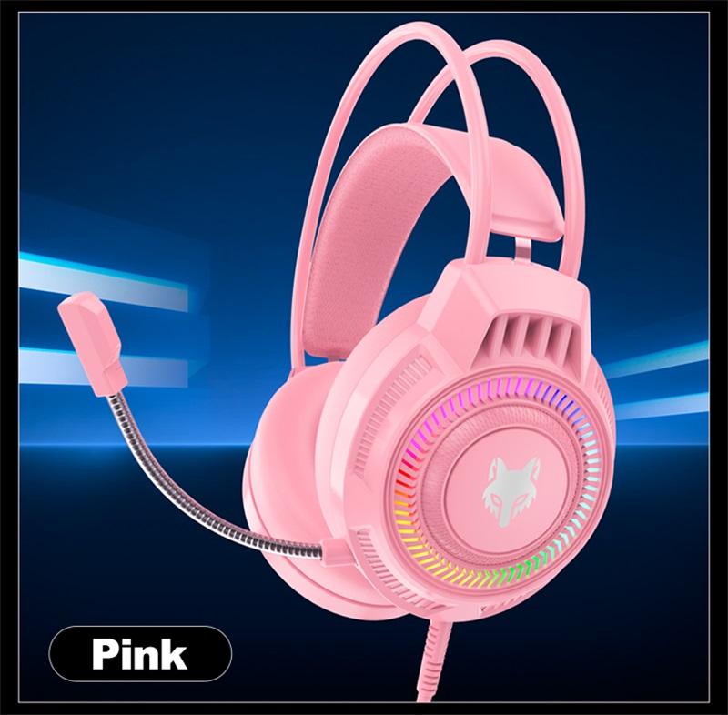 Gaming Wired Headset With Microphone LED Light