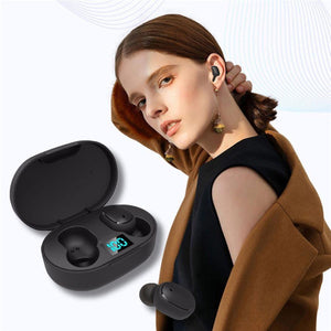 New E6s Smart Digital Display Bluetooth Headset Wireless Mini HIFI Headset Stereo in-Ear Waterproof Sports Earphone