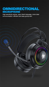 Gaming Wired Headset With Microphone LED Light