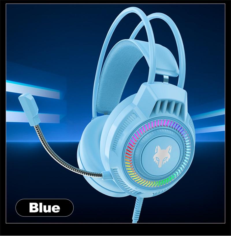 Gaming Wired Headset With Microphone LED Light