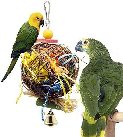 Bird Chewing Toys Foraging Shredder Toy Parrot Cage Shredder Toy Foraging Hanging Toy for Cockatiel Conure