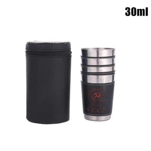 Vodka Cup 304 PU Holster Stainless Steel Mini Wine Tumbler