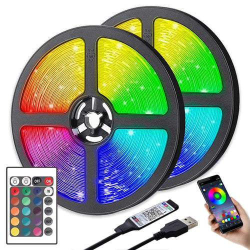 LED Strip Light Fita RGB 2835 Luces String Flexible Lamp Tape DC5V Bluetooth Infrared Control