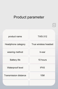 TWS Wireless Bluetooth Smart Touch Earphone