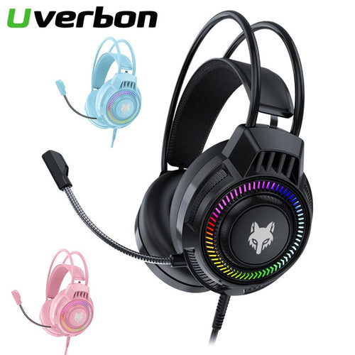 Gaming Wired Headset With Microphone LED Light