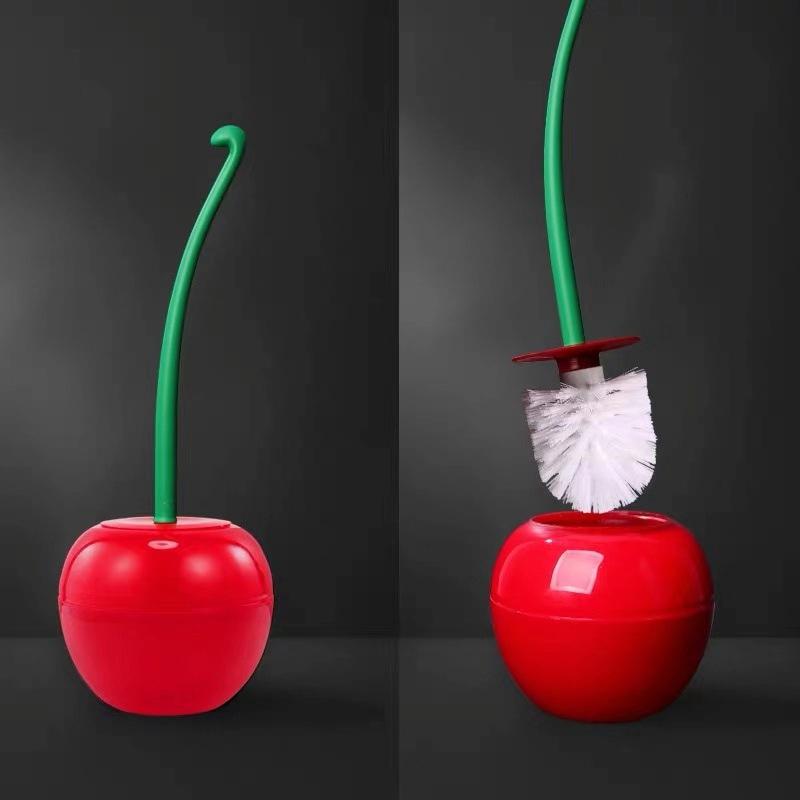 Creative Lovely Cherry Shape Lavatory Brush Toilet Brush & Holder Set