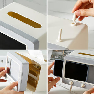 TV Shape Tissue Box with Phone Holder