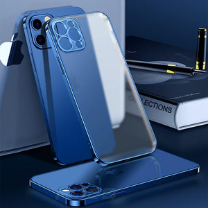Luxury Matte Plating Transparent iPhone Case