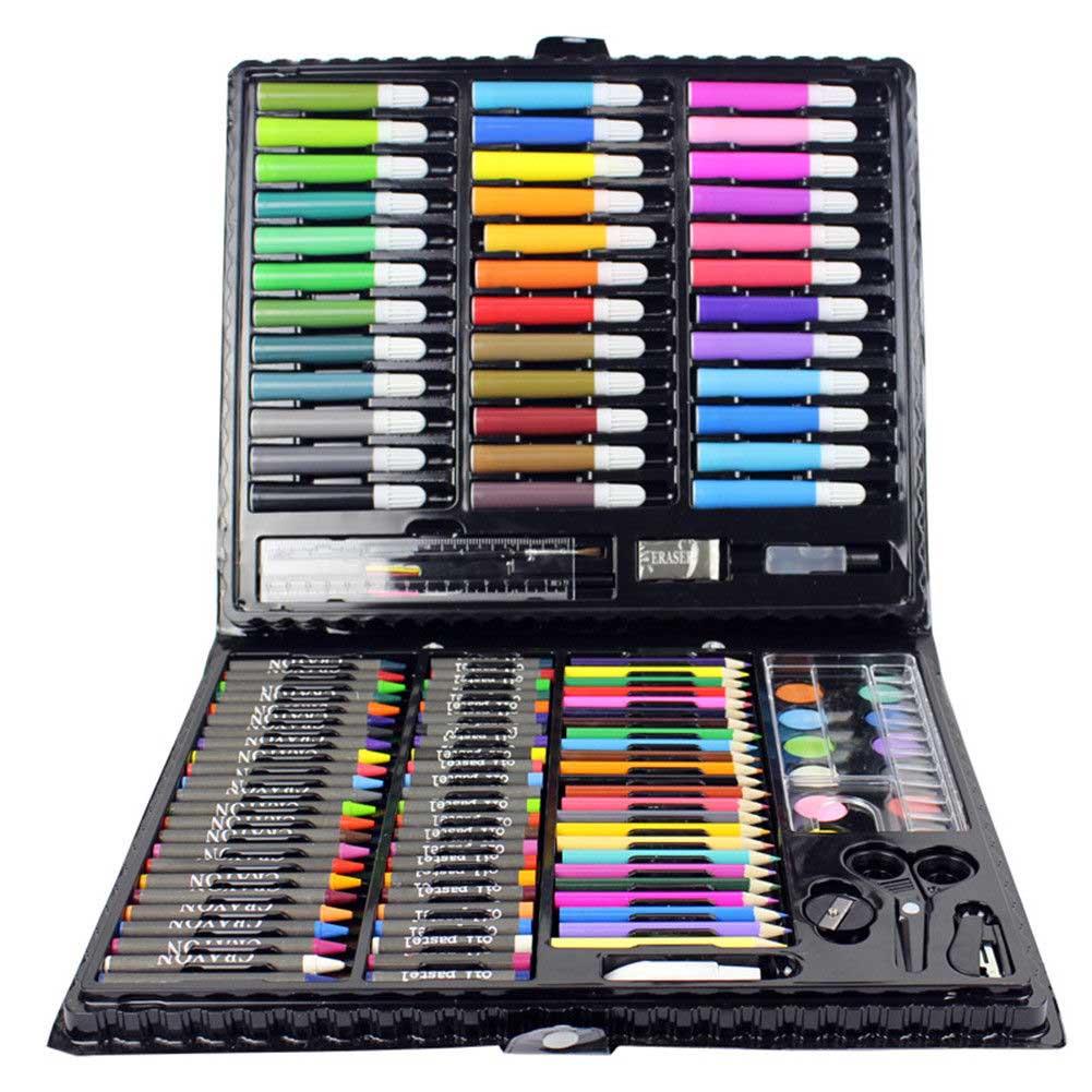 168PCS/Set Art Set Oil Pastel Crayon Colored Pencils Marker Pens Watercolor  Paint Painting Drawing Kit Christmas Gift for Kids