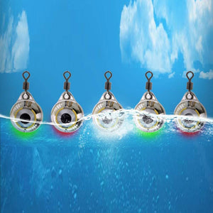 Ｍini Fishing Lure Trap Light LED Deep Drop Underwater Eye Shape Fishing Squid Bait Luminous Lure Lamp for Attracting Fish